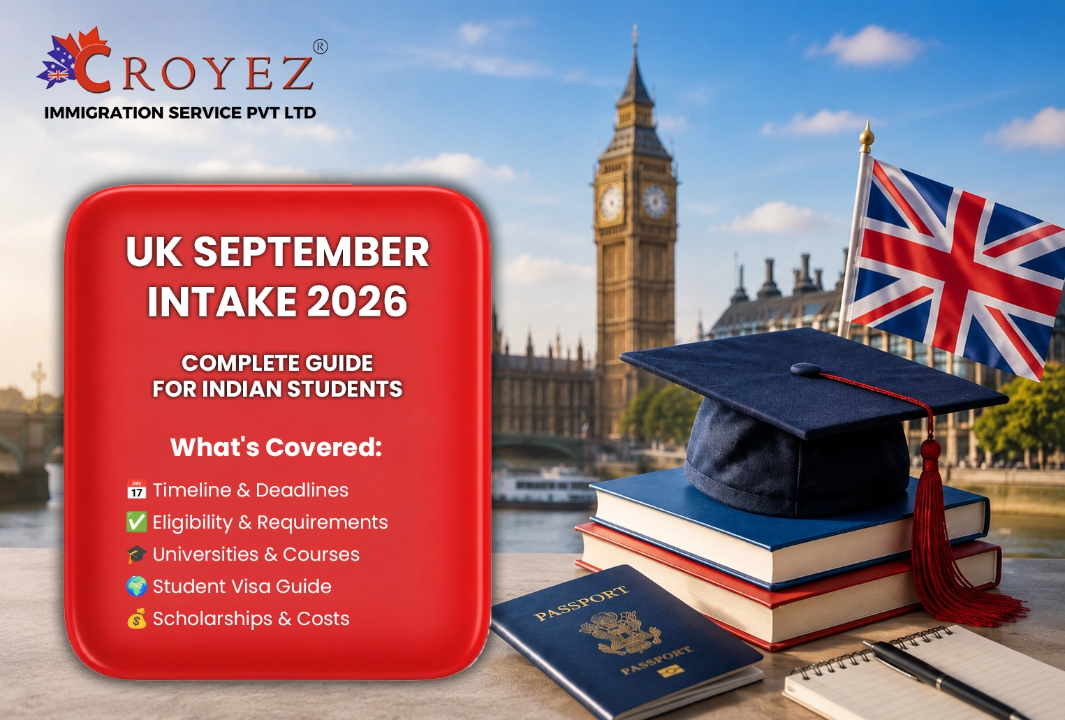 UK September Intake 2026 complete guide for Indian students by Croyez Immigration